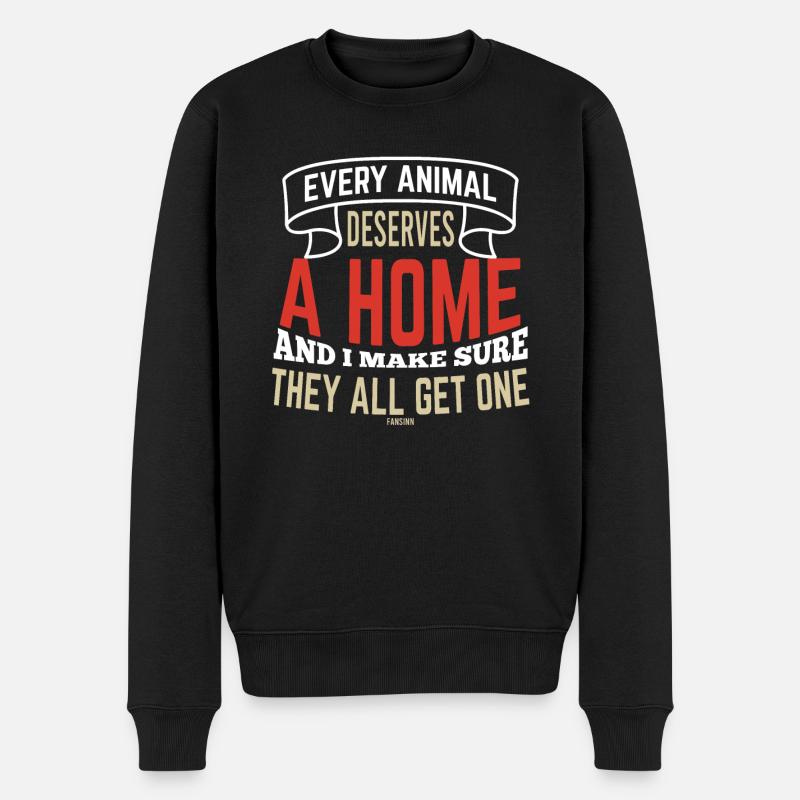 Tierheim Tierschutz Tierrettung Tierasyl - Männer Premium Bio Pullover - Schwarz