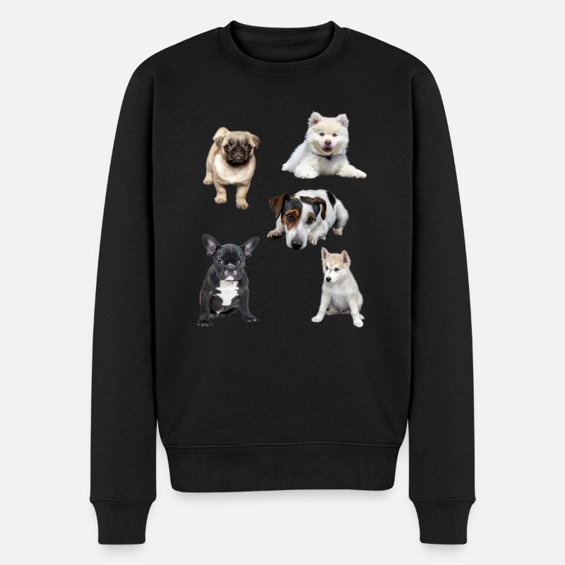 süße welpen - Männer Premium Bio Pullover - Schwarz
