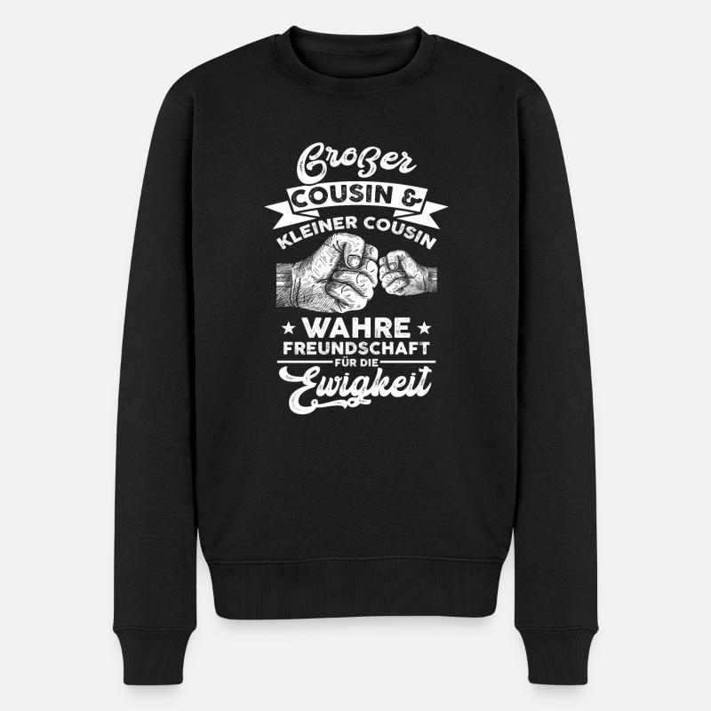 Großer Cousin Kleiner Cousin Wahre Freundschaft - Männer Premium Bio Pullover - Schwarz