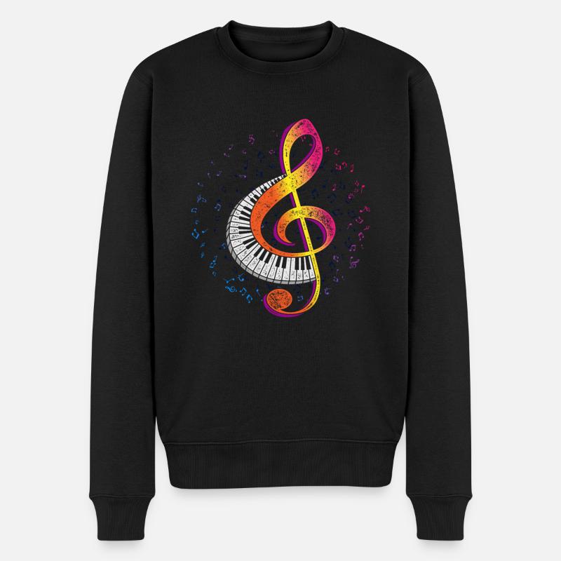 Mélodie de piano - Pull Premium bio Homme - noir