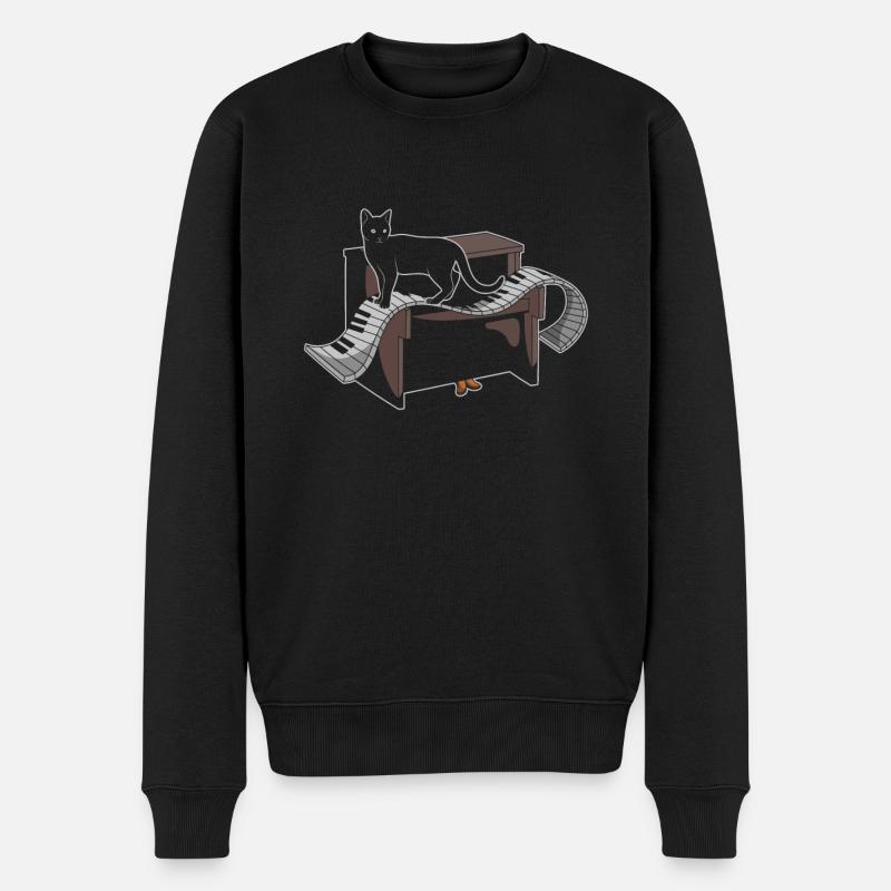 Chat de musique de piano - Pull Premium bio Homme - noir