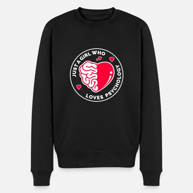 Nur ein Mädchen, das Psychologie liebt - Männer Premium Bio Pullover - Schwarz