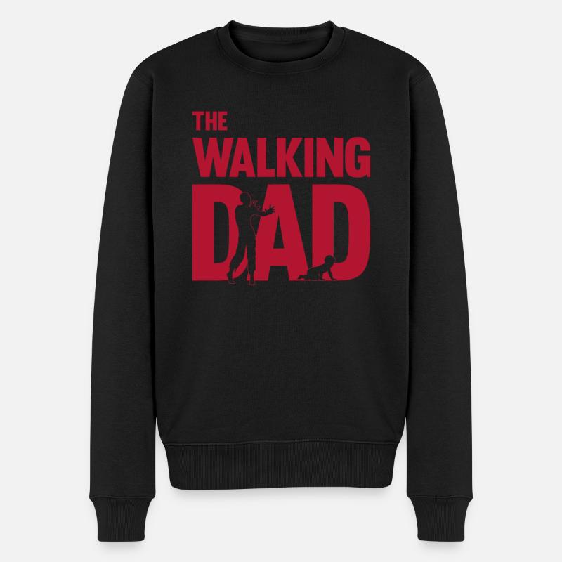 The Walking Dad Werdender Vater Papa Vatertag Gesc - Männer Premium Bio Pullover - Schwarz