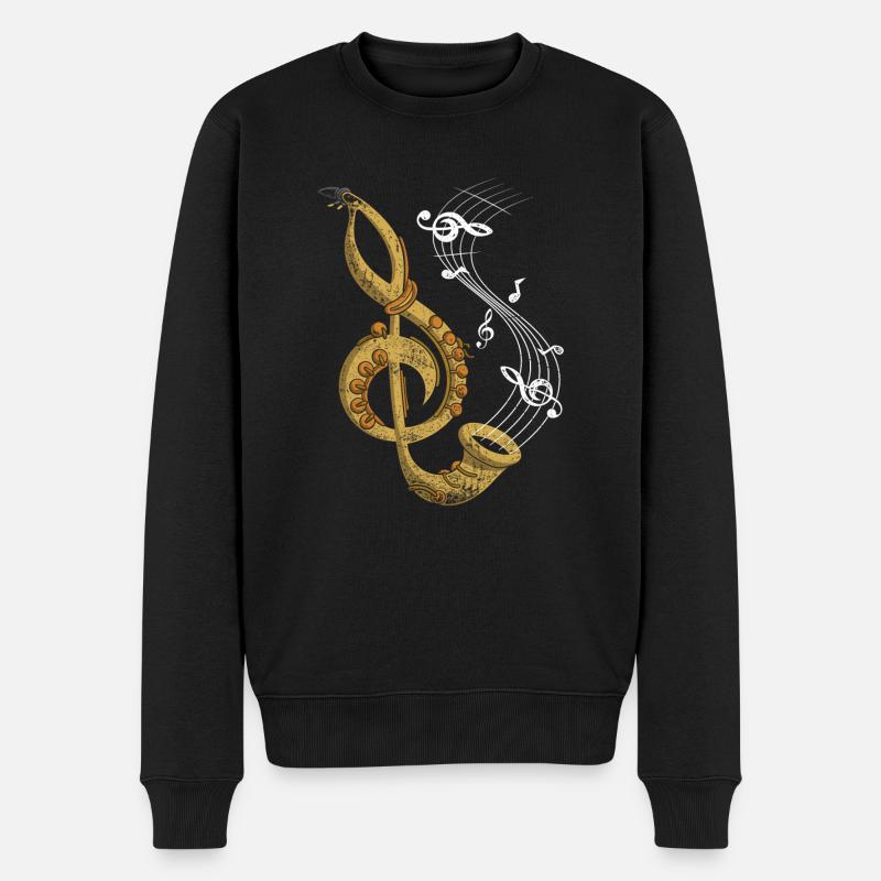Musique de saxophone - Pull Premium bio Homme - noir