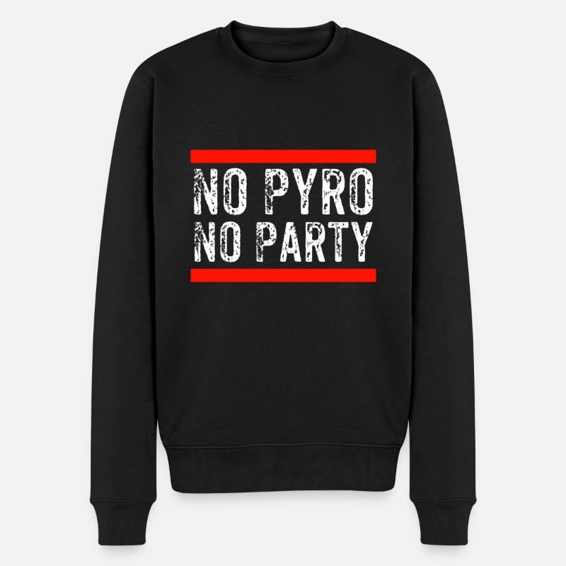 No Pyro No Party - Pull Premium bio Homme - noir