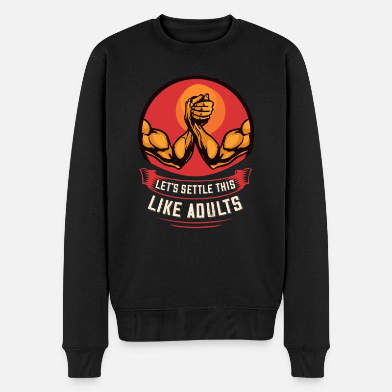 Bras de fer bras de fer bras de fer lutteur bras - Pull Premium bio Homme - noir