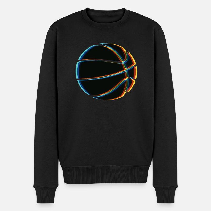 Surreale Magischer Basketball - Männer Premium Bio Pullover - Schwarz
