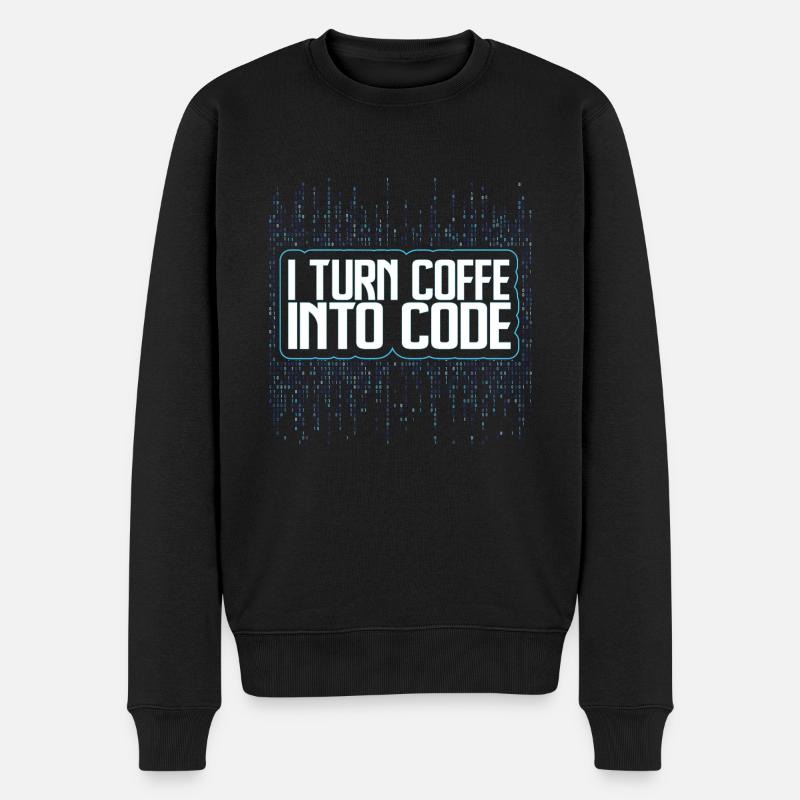 Funny Programmers Coding Coffee Gift - Men's Premium Organic Jumper - black