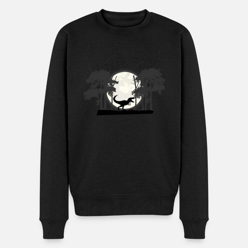 Tyrannosaurus - Männer Premium Bio Pullover - Schwarz