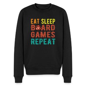 Eat Sleep Board Games Role Player Gift Roleplay - Männer Premium Bio Pullover - Schwarz - Vorne - Nico (187cm)