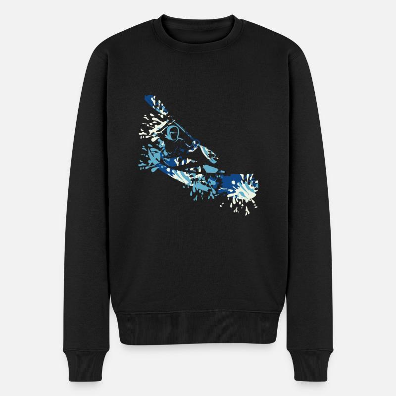 Kanu splash - Männer Premium Bio Pullover - Schwarz