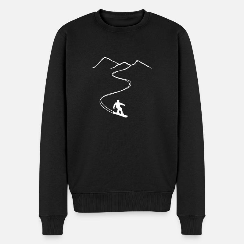 Snowboarder snowboard poudreuse neige freeride - Pull Premium bio Homme - noir