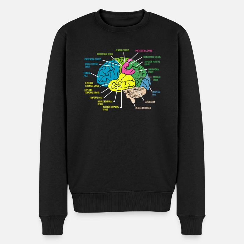 Psychologe Anatomie - Männer Premium Bio Pullover - Schwarz