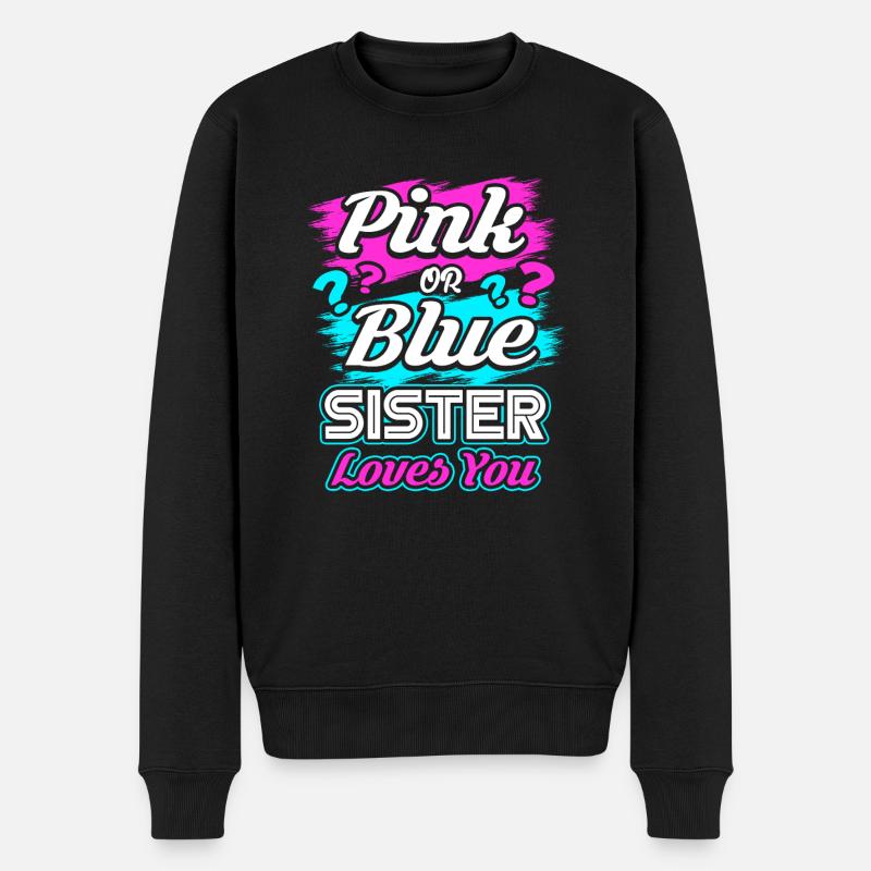 Schwangerschaft Schwester - Männer Premium Bio Pullover - Schwarz