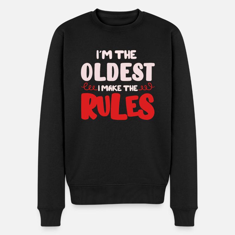 Søskende, yngste søskende, ældste - Økologisk premium-sweatshirt til mænd - sort