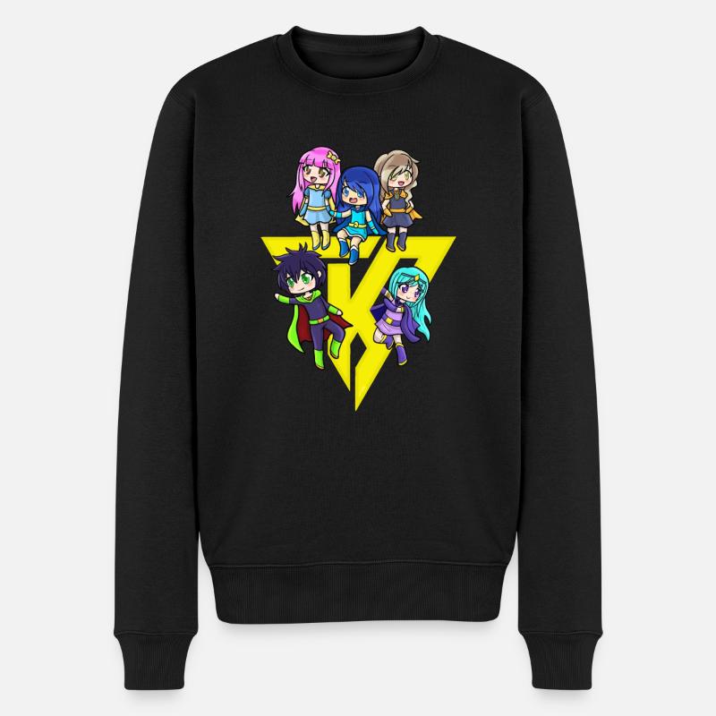 Hero Gacha Krew - Jaune - Pull Premium bio Homme - noir