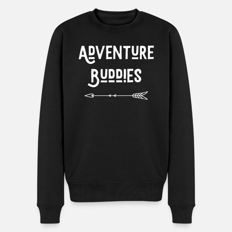 Adventure Buddies (links) - Männer Premium Bio Pullover - Schwarz