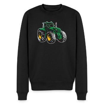 Traktor - Männer Premium Bio Pullover - Schwarz - Vorne - Nico (187cm)
