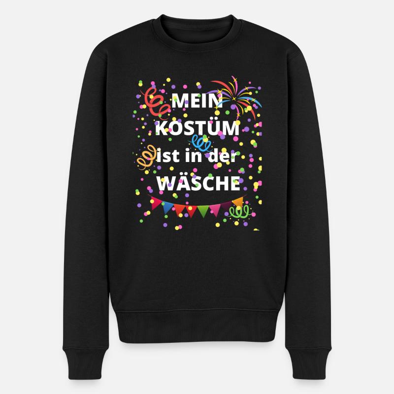 Fassching Karneval Spruch Für Kostümfreie Party - Männer Premium Bio Pullover - Schwarz