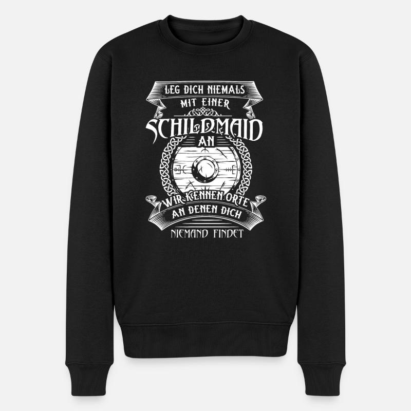 Schildmaid Wikinger Valhalla Geschenk - Männer Premium Bio Pullover - Schwarz