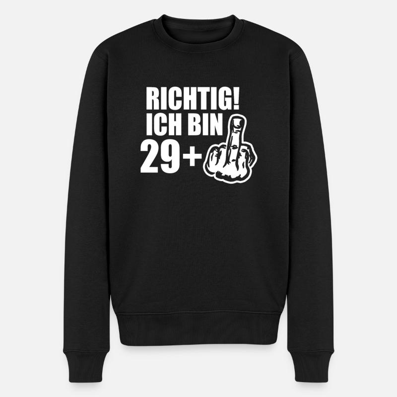Humorvolle 29 Plus Geburtstagsfeier Mit Attitüde - Männer Premium Bio Pullover - Schwarz