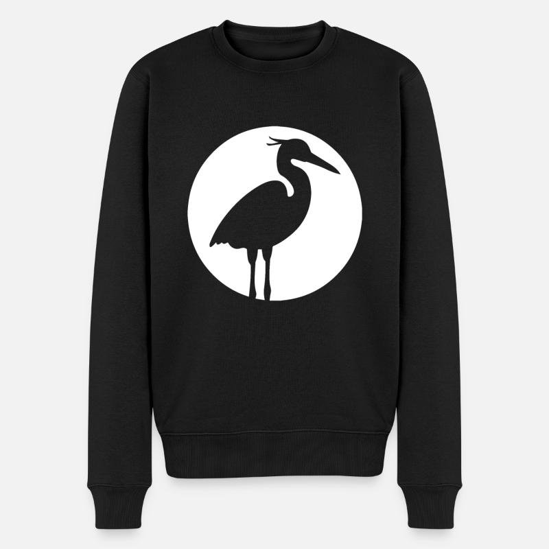 Japan Kranich Symbol Reiher Silberreiher - Männer Premium Bio Pullover - Schwarz