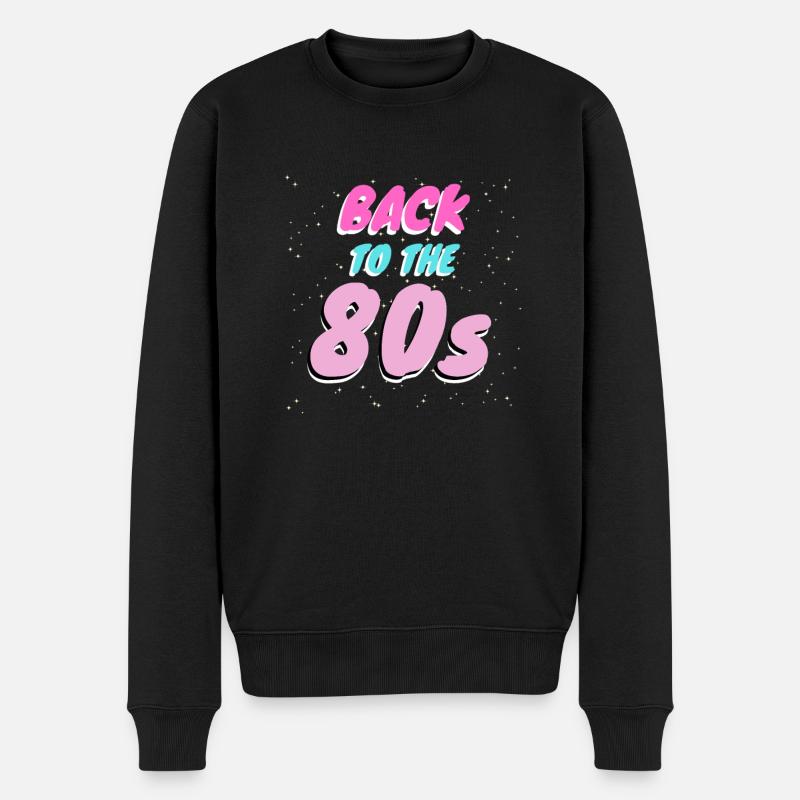 Retro-Feeling Zurück In Die 80er Jahre Erleben - Männer Premium Bio Pullover - Schwarz