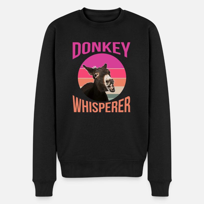 Esel, Esel Esel Liebe, Lustiger Esel - Männer Premium Bio Pullover - Schwarz