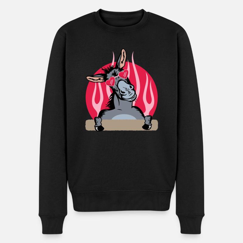 Esel, Esel Esel Liebhaber, Esel Besitzer - Männer Premium Bio Pullover - Schwarz