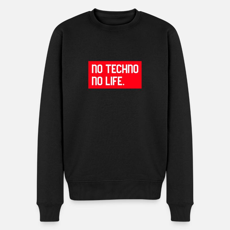 Techno Techno Festival Deep techno techno musik - Männer Premium Bio Pullover - Schwarz