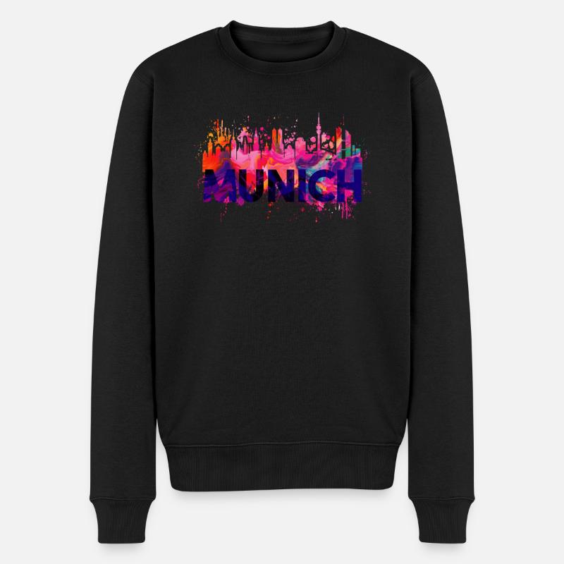 Munich Skyline Baynern - Pull Premium bio Homme - noir
