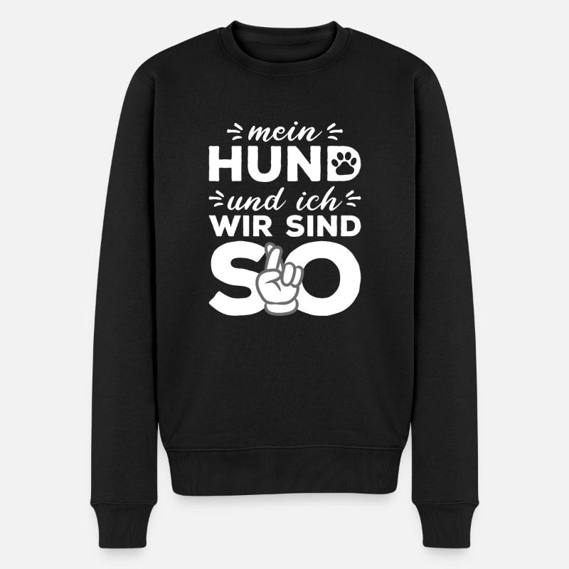 Mein Hund Und Ich Wir Sind So Frauchen Herrchen - Männer Premium Bio Pullover - Schwarz