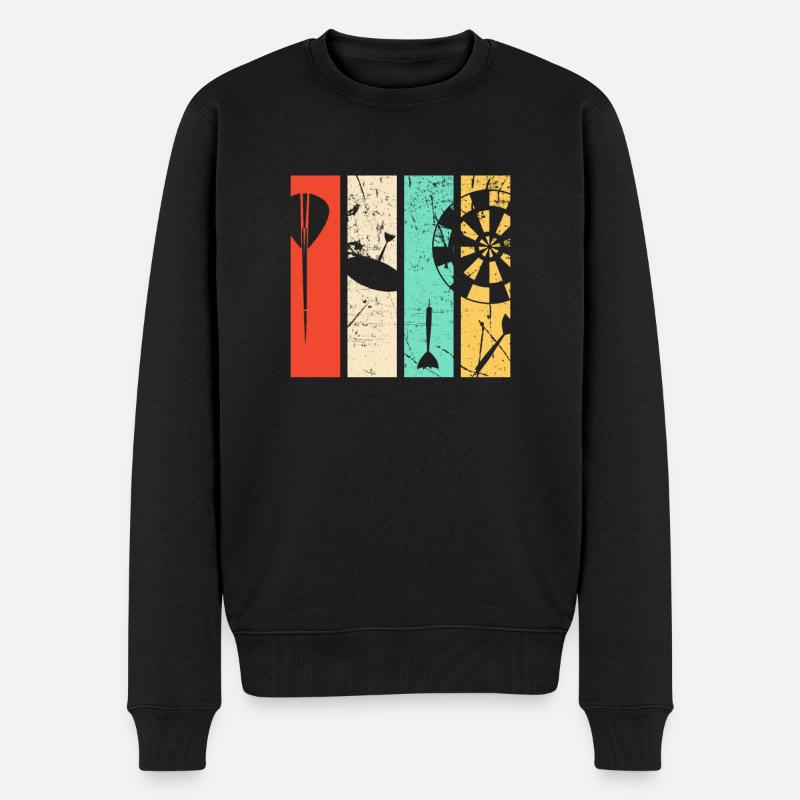 Geschenke für Dart Spieler mit Darts Motiv, - Männer Premium Bio Pullover - Schwarz