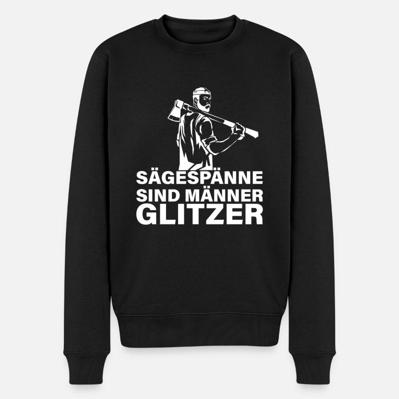 Sägespäne Sind Männer Glitzer Holzfäller Kettensäg - Männer Premium Bio Pullover - Schwarz