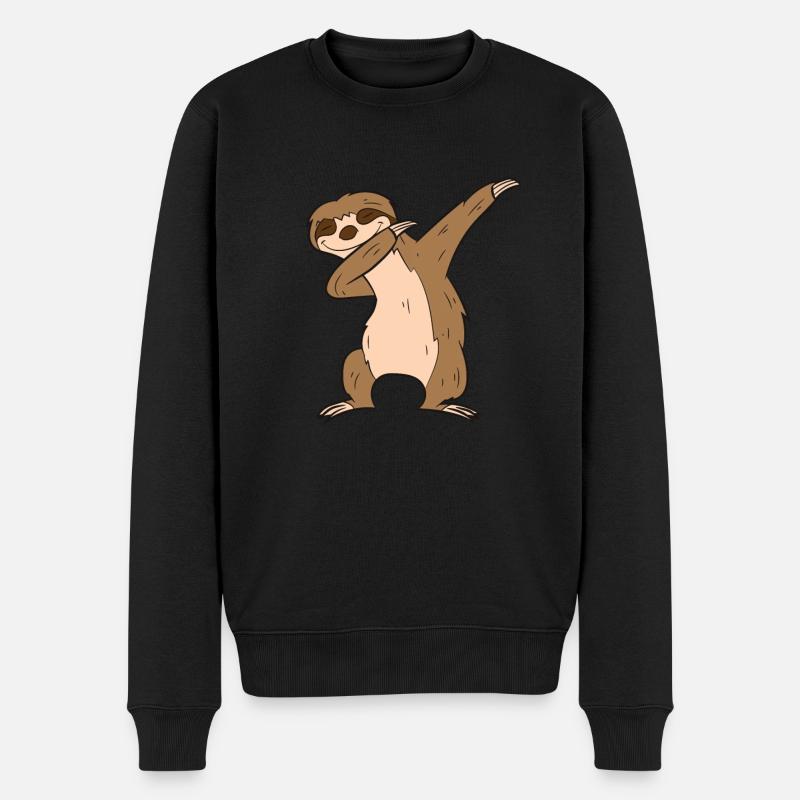 Dabbing Faultier Süßes Dabbendes Faultier - Männer Premium Bio Pullover - Schwarz