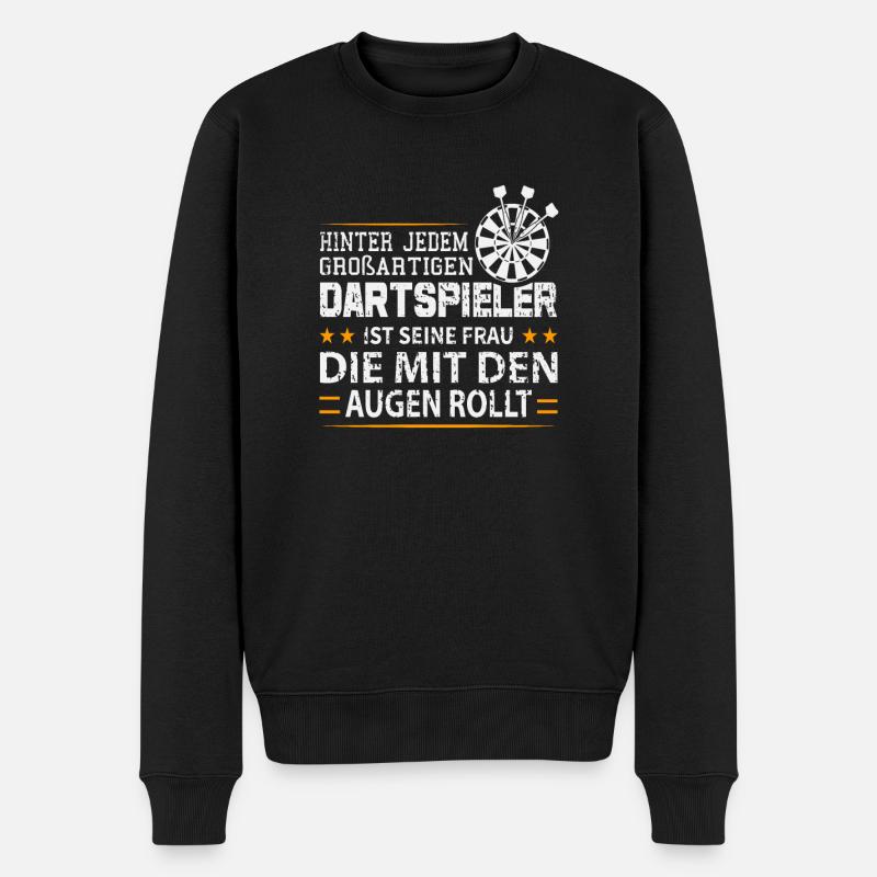 Dart Darts Bullseye Dartspieler Dartboard Geschenk - Männer Premium Bio Pullover - Schwarz