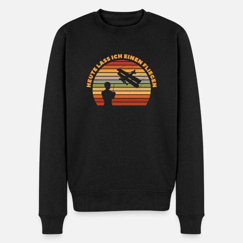 Modellflug Modellflieger Modellflugzeug Modellbau - Männer Premium Bio Pullover - Schwarz