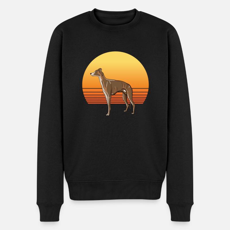 Windhund Sonne - Männer Premium Bio Pullover - Schwarz