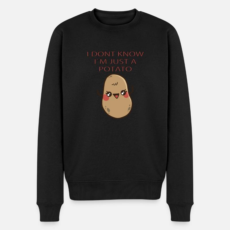 Potato Kartoffel - Männer Premium Bio Pullover - Schwarz