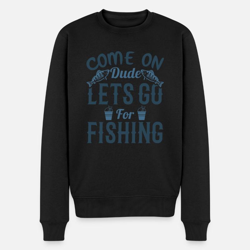 Fischer fischen frische Fische - Männer Premium Bio Pullover - Schwarz
