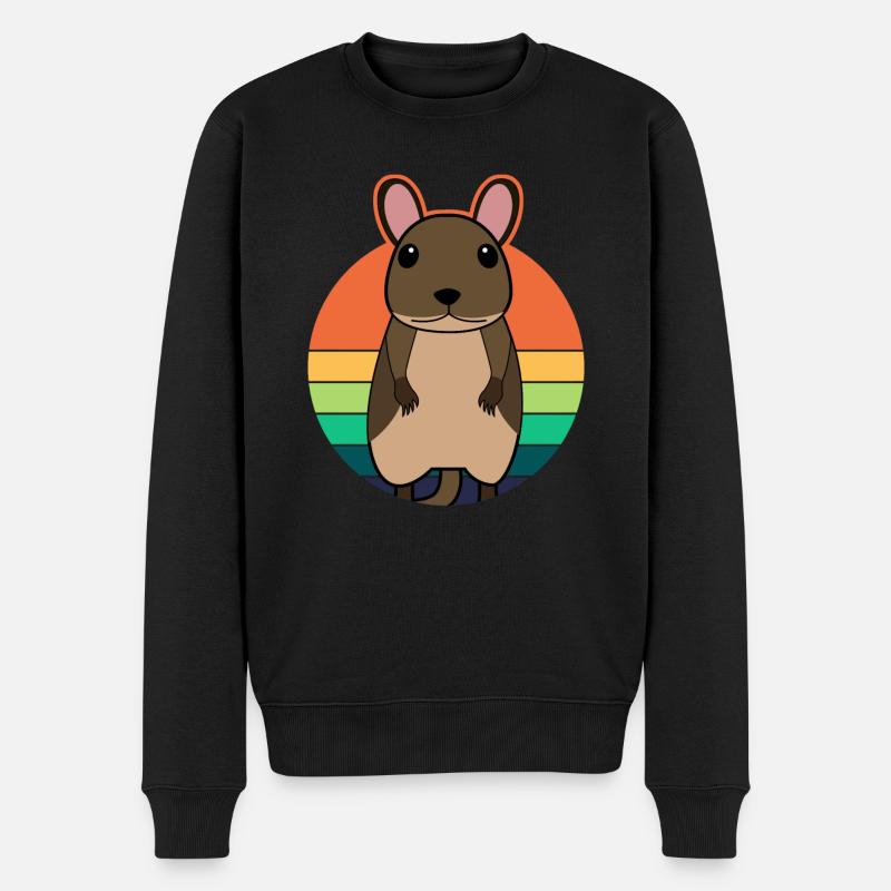 Degu mignon graphique rétro degus - Pull Premium bio Homme - noir