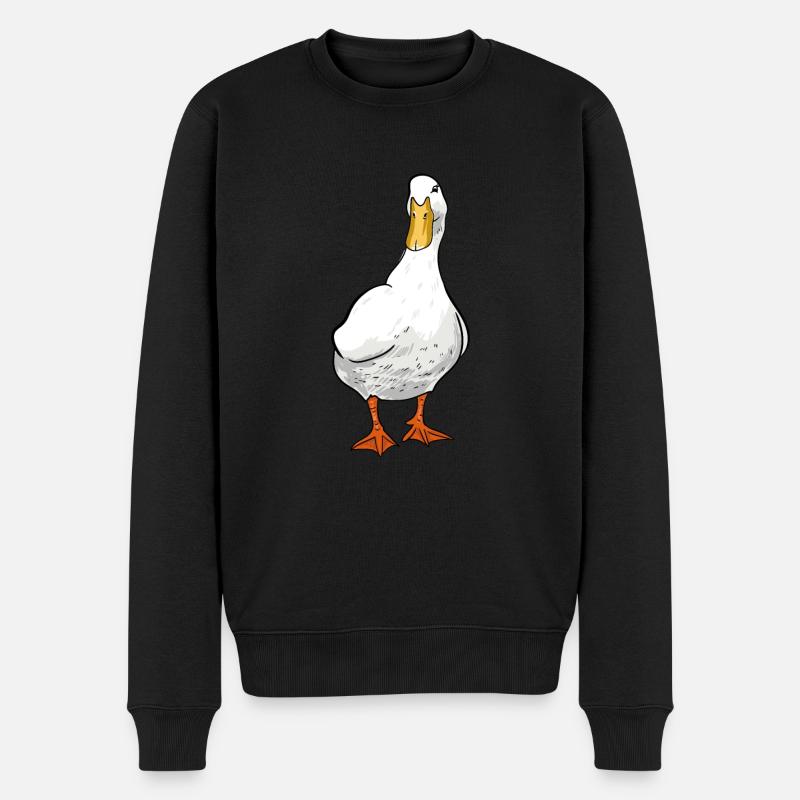 Ente - Männer Premium Bio Pullover - Schwarz