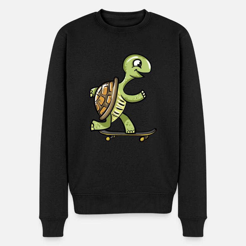 Tortue de patinage - Pull Premium bio Homme - noir