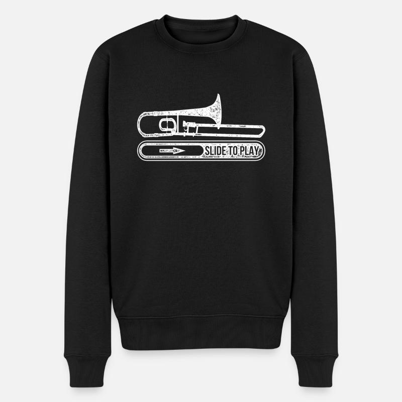 Posaune Musiker Musik - Männer Premium Bio Pullover - Schwarz