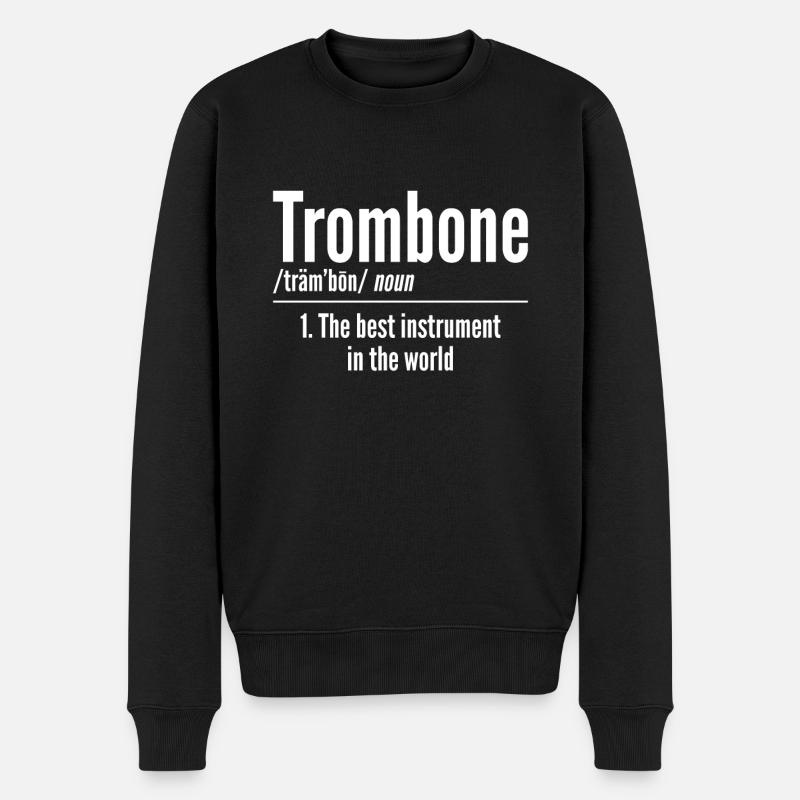 Posaune - Männer Premium Bio Pullover - Schwarz