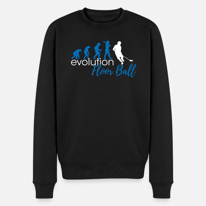 FloorBall Evolution - Männer Premium Bio Pullover - Schwarz