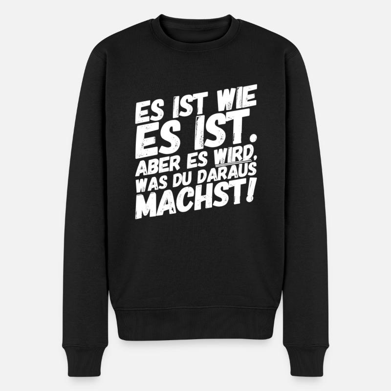 Bürohumor Büro Sprüche - Männer Premium Bio Pullover - Schwarz