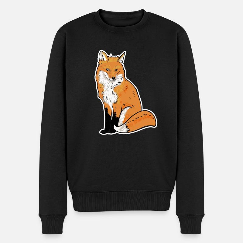 Illustration de renard - Pull Premium bio Homme - noir