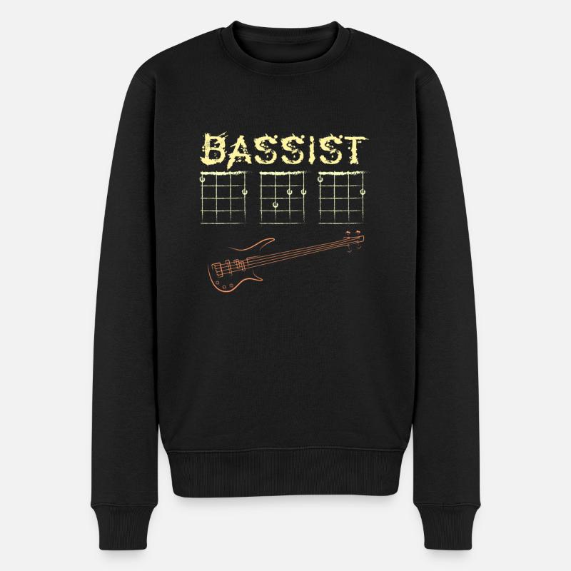 Bass gitarre Papa - Männer Premium Bio Pullover - Schwarz