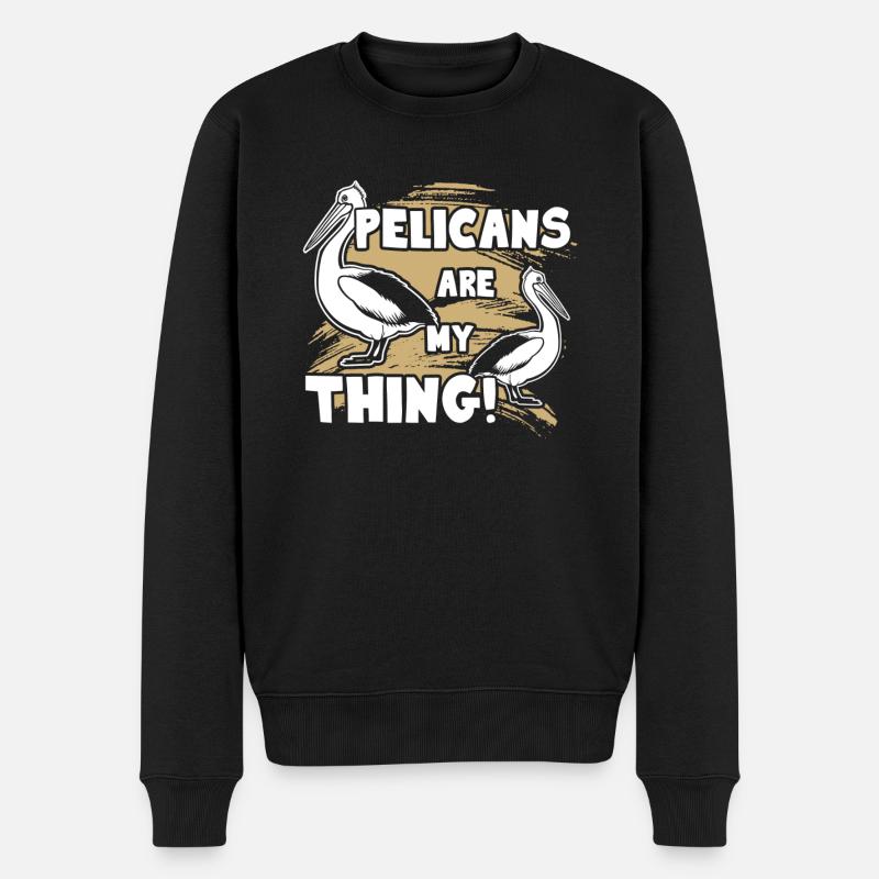 Pelikan Pelikane sind meine Sache - Männer Premium Bio Pullover - Schwarz
